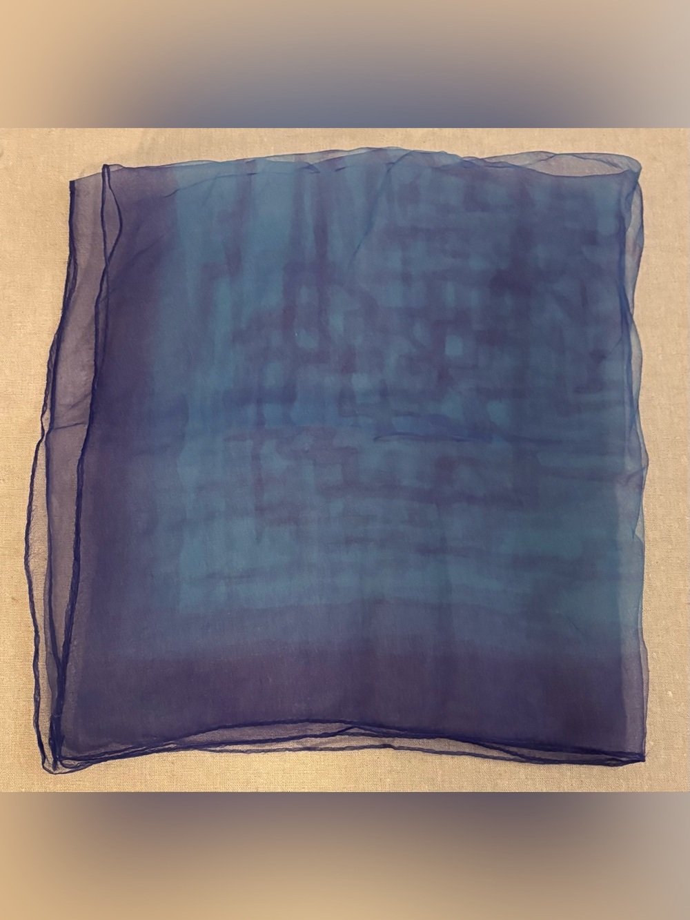 Sheer Ombre Navy Blue Scarf